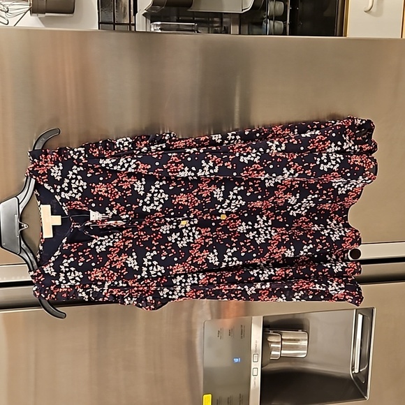 💕MICHAEL by MICHAEL KORS💕 Cold Shoulder Blouse ~ Micro Floral Print Small NWT - Picture 1 of 8